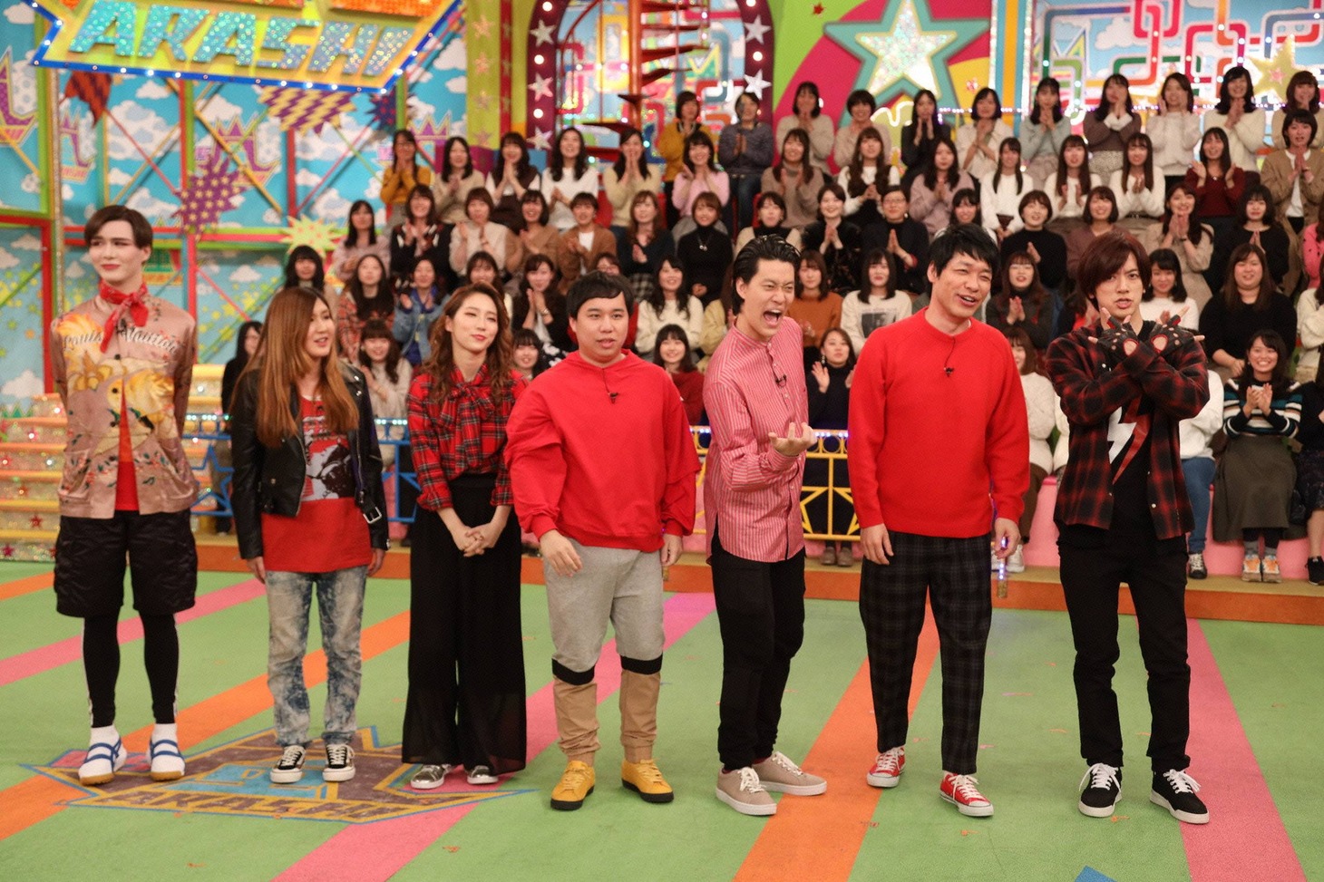 「VS嵐」に出演する（左から）Matt、納言・薄幸、ファーストサマーウイカ、霜降り明星、麒麟・川島、DAIGOの「令和ブレイカーズ」。(c)フジテレビ