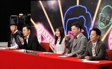 （左から）バイきんぐ小峠、くりぃむしちゅー有田、久間田琳加、ダイアン。(c)TBS