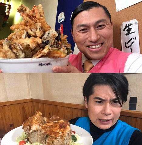 オードリー春日（上段）と平成ノブシコブシ吉村（下段）。(c)TBS