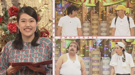 横澤夏子（左）、アキナ（右上）、空気階段（右下）。