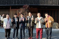 「和牛×スーパーマラドーナ×バンビーノのうまいのお！愛媛（仮）」に出演する（左から）和牛、スーパーマラドーナ、バンビーノ。(c)RNB