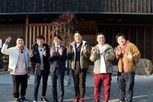 「和牛×スーパーマラドーナ×バンビーノのうまいのお！愛媛（仮）」に出演する（左から）和牛、スーパーマラドーナ、バンビーノ。(c)RNB