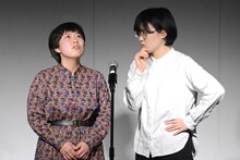 漫才を披露するにぼしいわし。