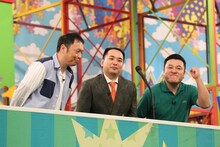 （左から）中川家・礼二、ミルクボーイ内海、アンタッチャブル山崎。(c)フジテレビ