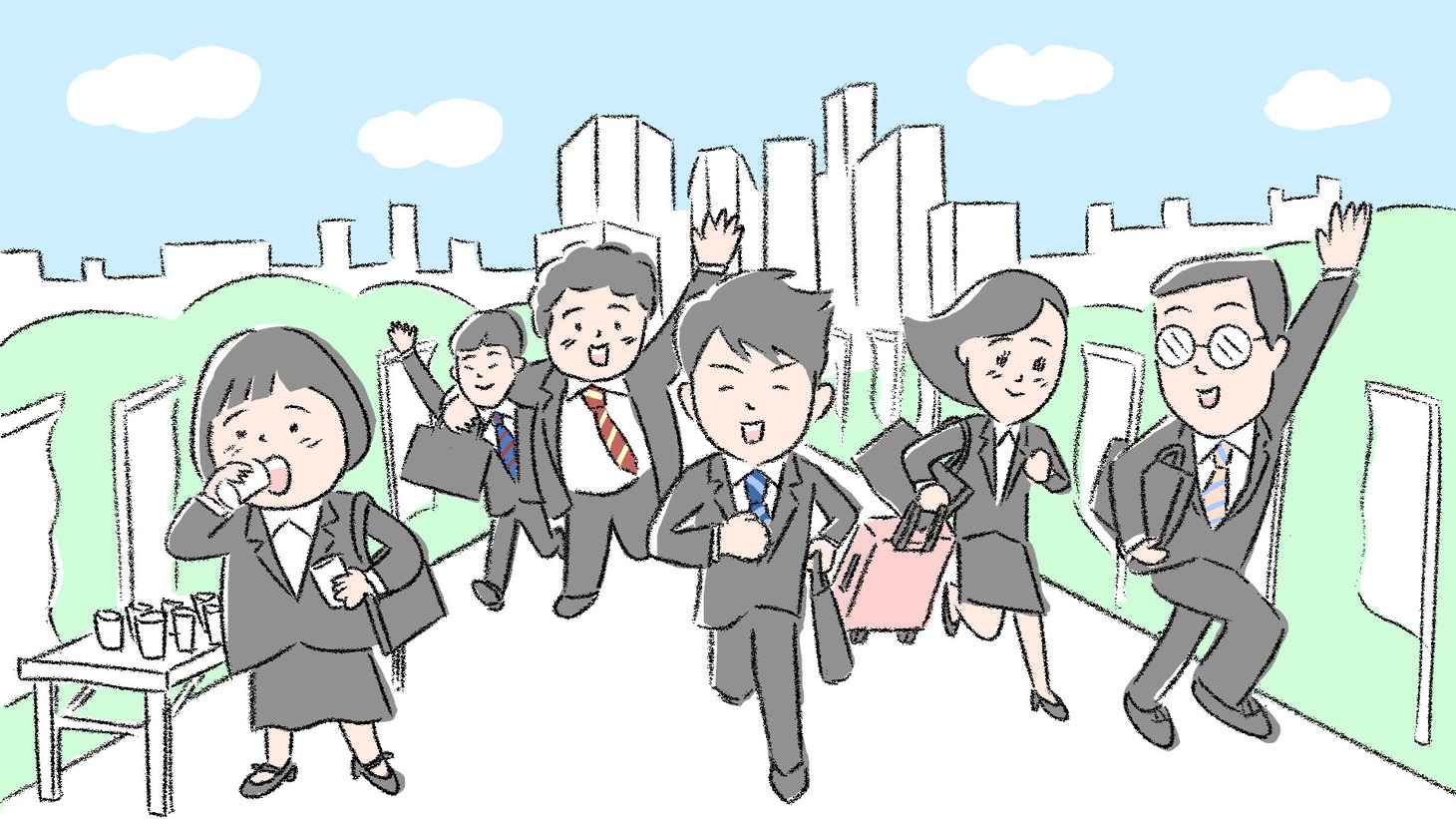 カラテカ矢部が手がけた「就活生日記」のタイトル画。(c)NHK