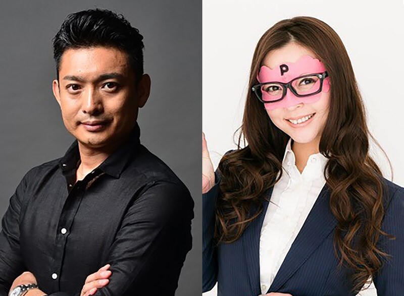 水曜22時台の新番組「突然ですが占ってもいいですか?」に出演する占い師の(左から)木下レオン、ぷりあでぃす玲奈。