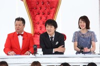 （左から）ブラックマヨネーズ小杉、千原ジュニア、高橋真理恵アナ。(c)関西テレビ