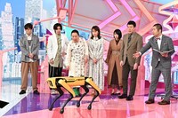 「未来はココまで来た！」のスタジオに四足歩行ロボット「Spot」が登場するワンシーン。(c)TBS