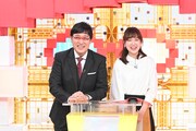 （左から）南海キャンディーズ山里、澤田有也佳アナ。(c)ABCテレビ