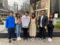 左からジャングルポケット太田、吉川七瀬、ジャングルポケットおたけ、小田えりな、ジャングルポケット斉藤、清水麻璃亜。(c)チバテレ