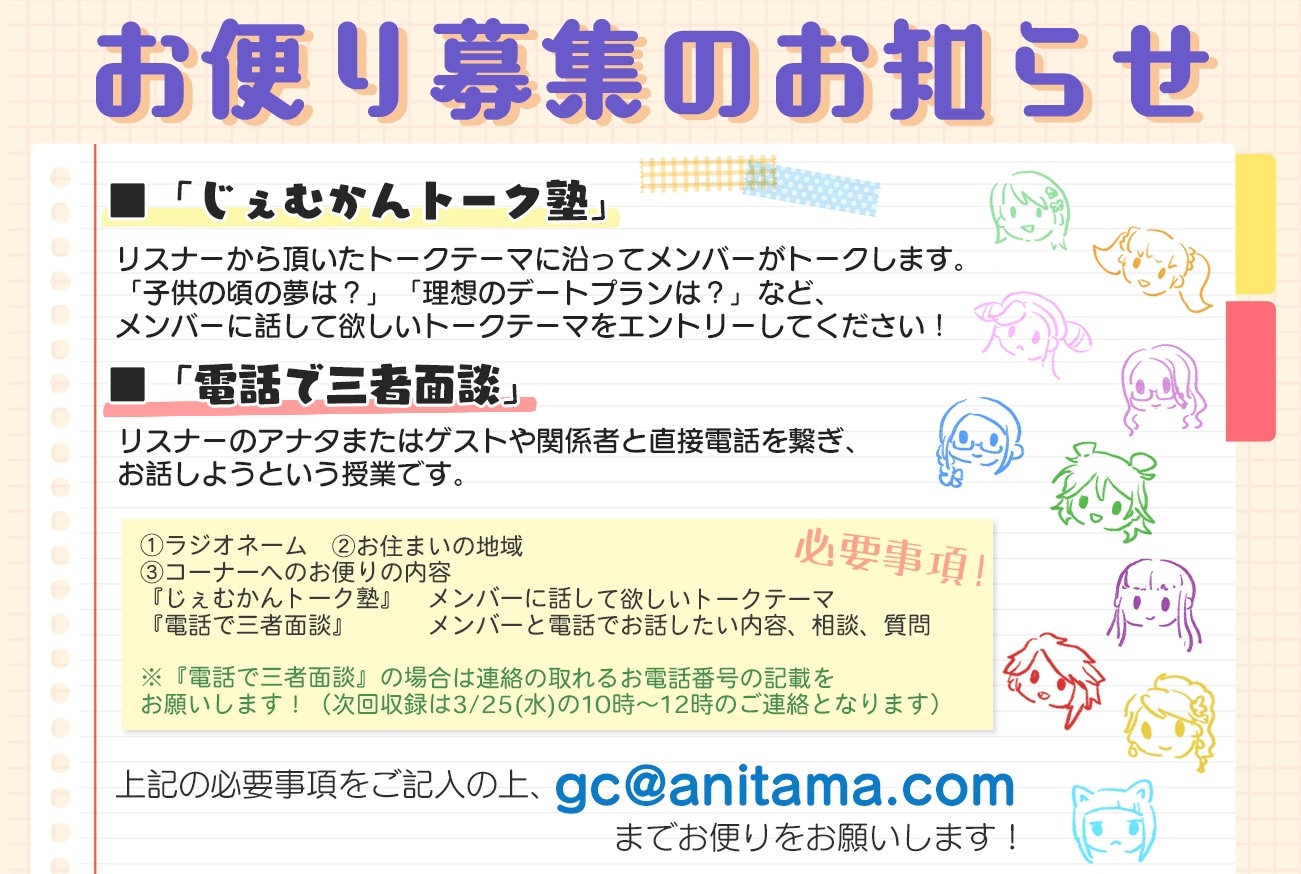 「さらば、ラジオ。」のコーナー。