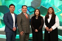 「やすとものいたって真剣です」に出演する（左から）ミルクボーイ、海原やすよ ともこ。(c)ABCテレビ