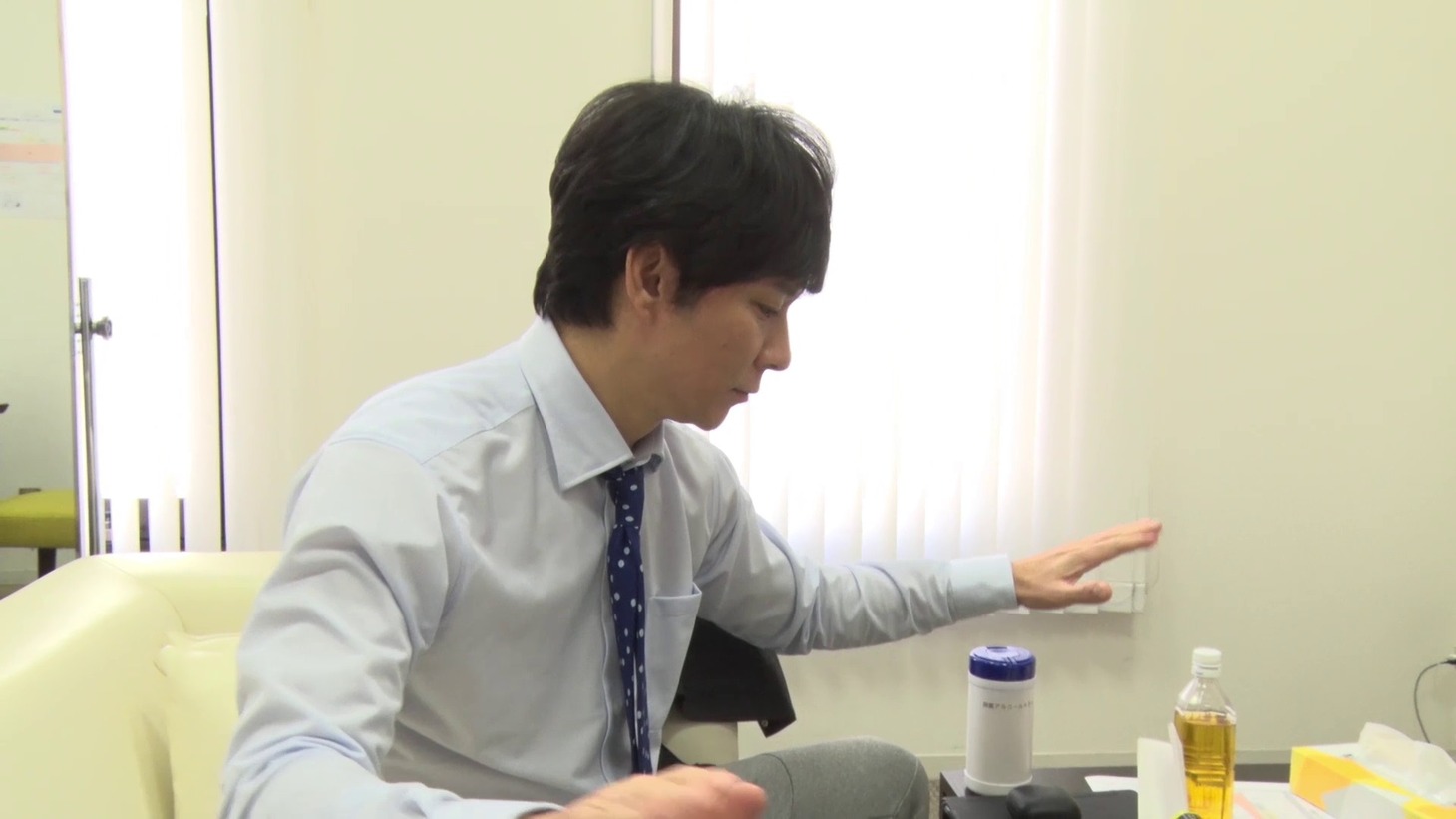 CM撮影中の様子。