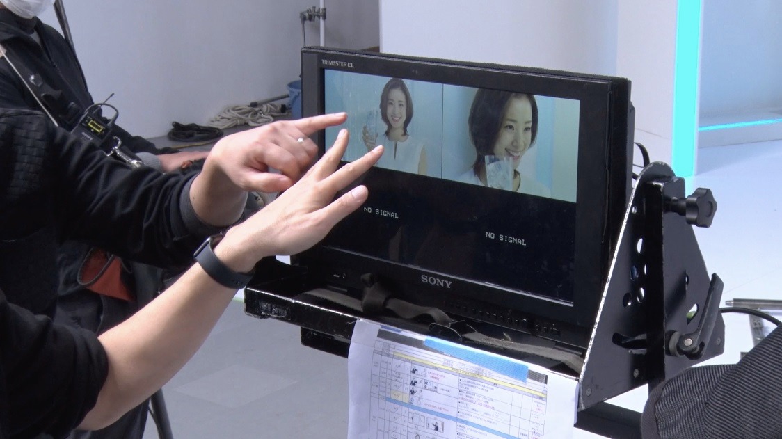CM撮影中の様子。