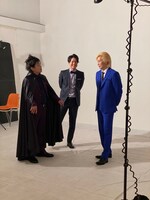 「世界を変えるキャッシュレス」撮影時のオフショット。