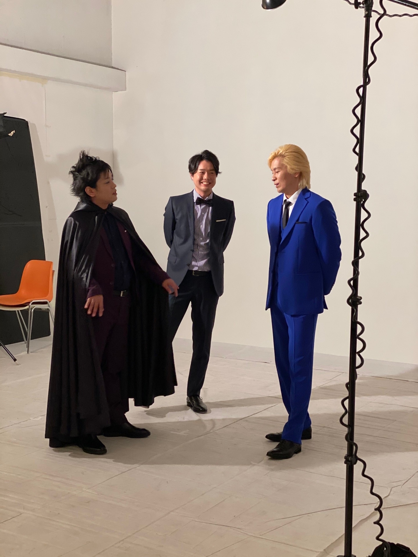 「世界を変えるキャッシュレス」撮影時のオフショット。