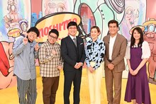 「もしも動画グランプリ」に出演する（左から）ミキ、南海キャンディーズ山里、SHELLY、石原良純、山形純菜アナ。(c)TBS