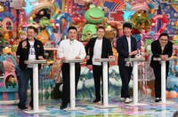 （左から）ブラックマヨネーズ小杉、アンタッチャブル山崎、品川庄司・品川、麒麟・川島、とろサーモン久保田。(c)テレビ朝日