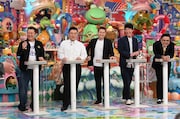 (左から)ブラックマヨネーズ小杉、アンタッチャブル山崎、品川庄司・品川、麒麟・川島、とろサーモン久保田。(c)テレビ朝日