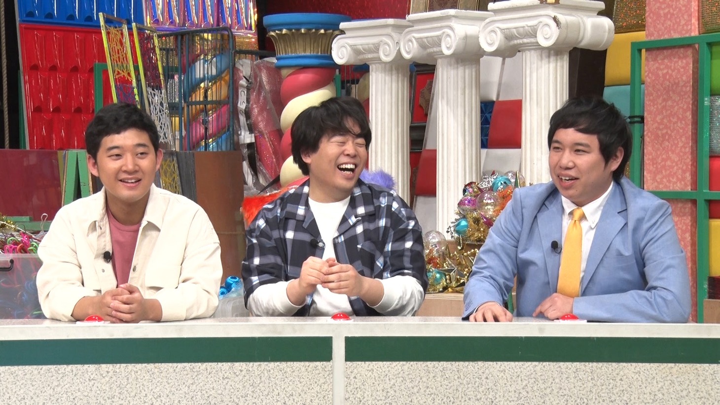（左から）四千頭身・後藤、宮下草薙・草薙、霜降り明星せいや。(c)テレビ朝日