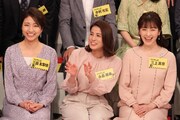 フジテレビアナウンサーの（左から）三田友梨佳、永島優美、三上真奈。(c)フジテレビ