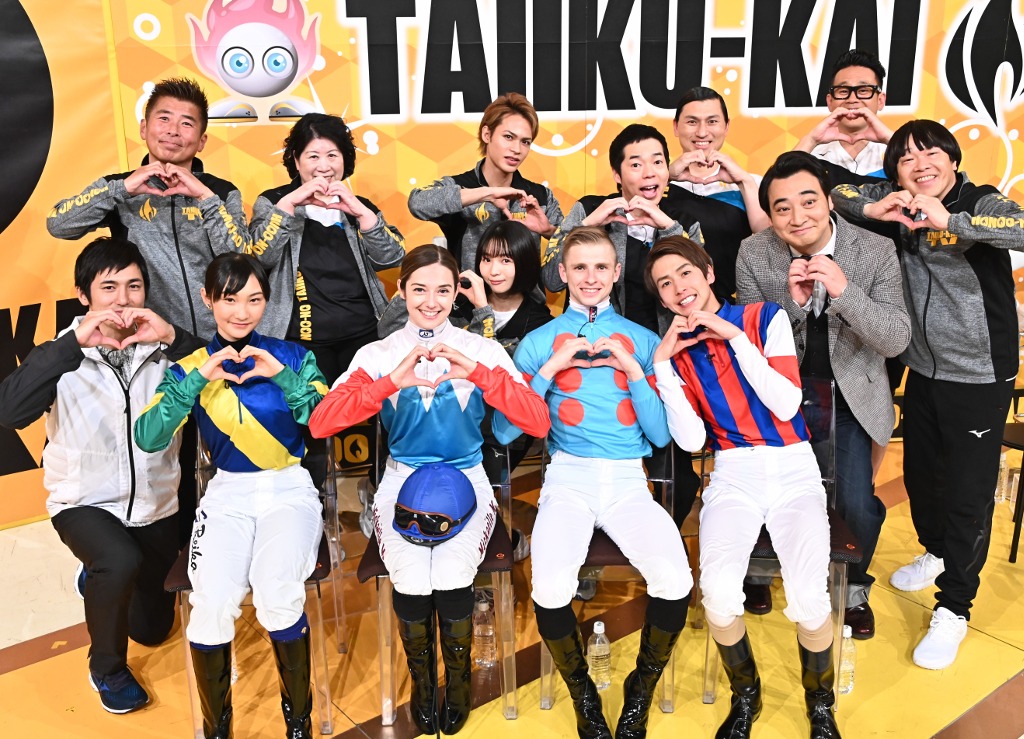 「炎の体育会TVSP」で展開される「次世代ジョッキー軍VS体育会TV軍 炎の3番勝負」の出演者たち。(c)TBS