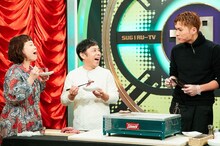 （左から）なるみ、ナインティナイン岡村、EXILE SHOKICHI。(c)ABCテレビ