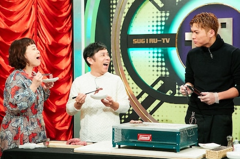 （左から）なるみ、ナインティナイン岡村、EXILE SHOKICHI。(c)ABCテレビ