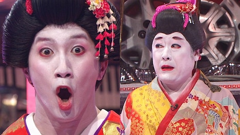 コラボネタを披露する濱田崇裕(左)とコウメ太夫。(c)フジテレビ