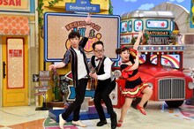 左からフットボールアワー後藤、松浦真也、森田まりこ。(c)読売テレビ