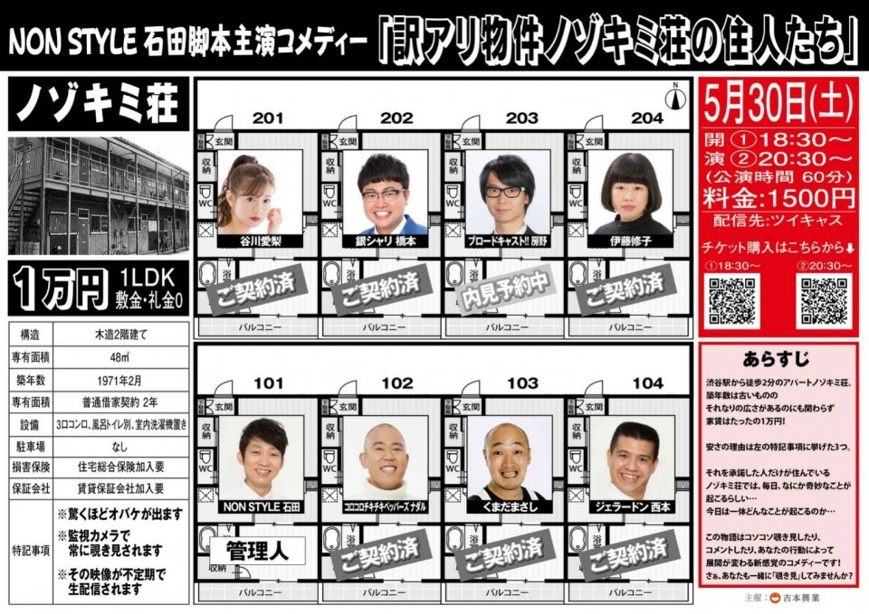 「訳アリ物件ノゾキミ荘の住人たち」ビジュアル