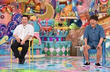 「アメトーーク！」で「パクりたい-1グランプリ」を振り返る（左から）アンタッチャブル山崎、FUJIWARA藤本。(c)テレビ朝日