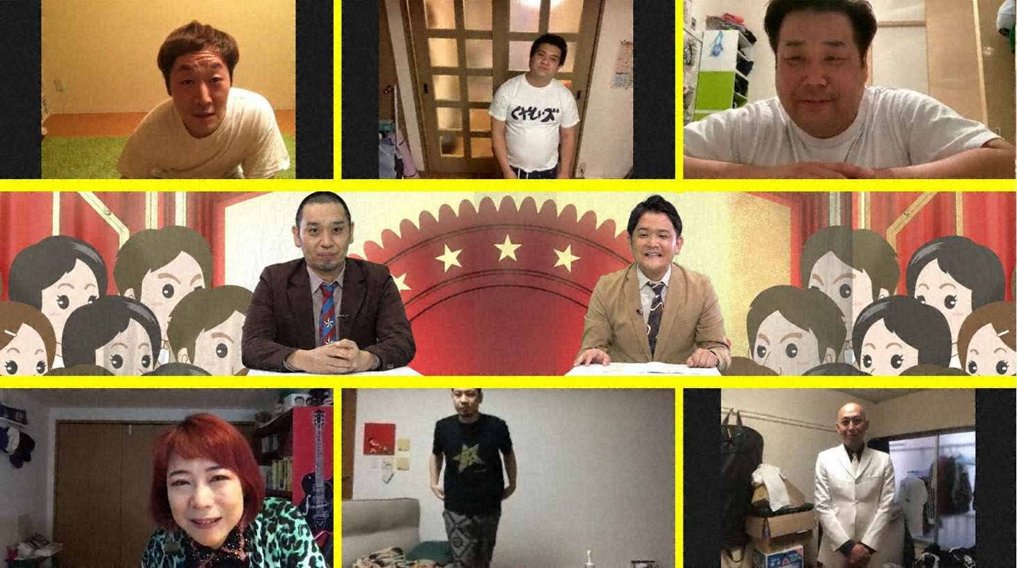 「リモートネタ選手権」に出場する芸人たち。