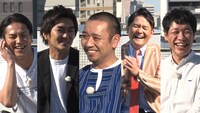 「テレビ千鳥」のDVDを宣伝する（左から）狩野英孝、平成ノブシコブシ徳井、千鳥、麒麟・川島。(c)テレビ朝日