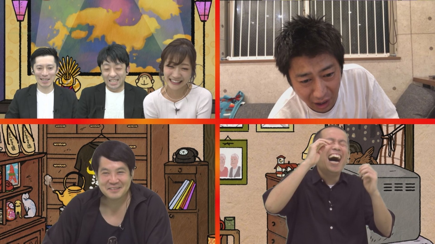 （上段左から）すずらん、徳村里菜、パンサー尾形と、タカアンドトシ（下段）。(c)HBC