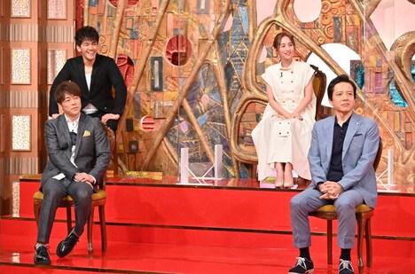（前列左から）陣内智則、勝村政信、（後列左から）武井壮、堀田茜。(c)ABCテレビ