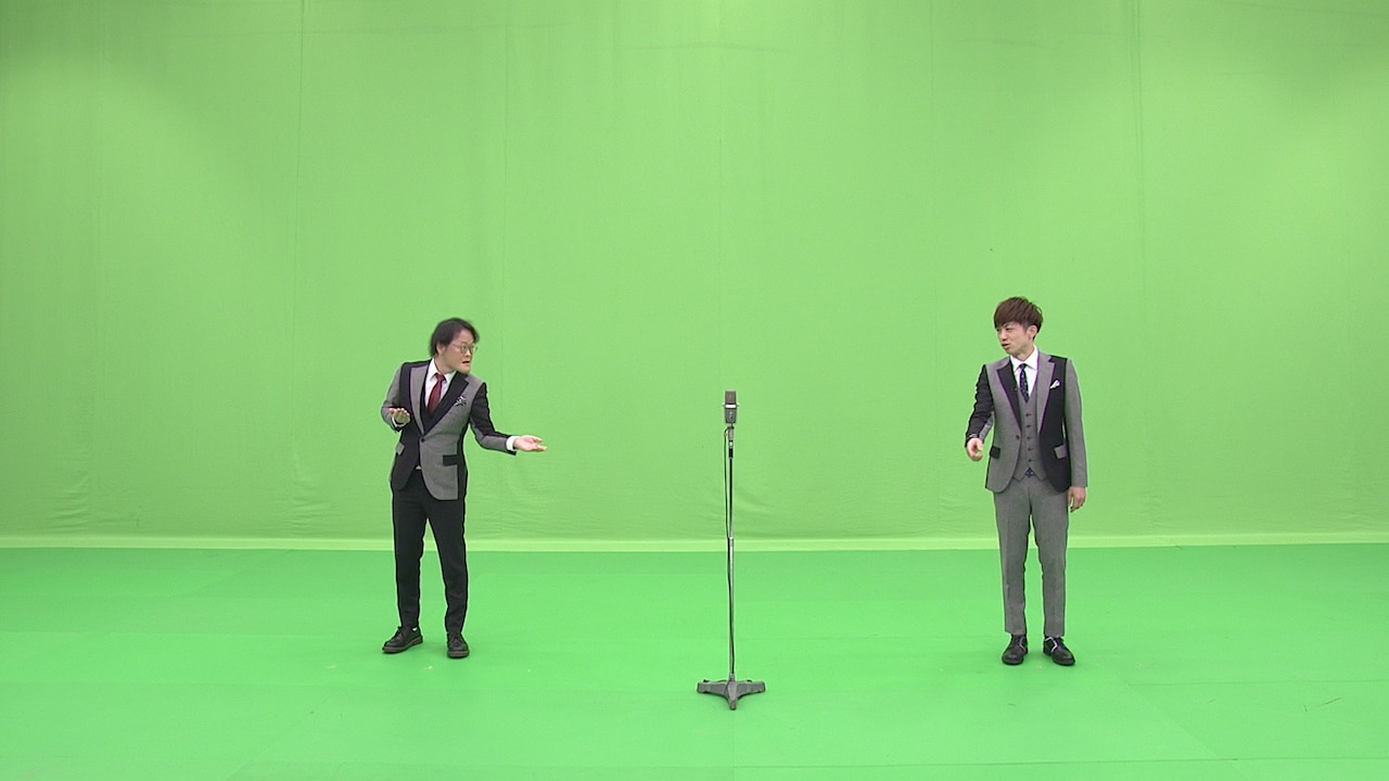 「ネタパレ」でバーチャルネタの収録に臨むアインシュタイン。(c)フジテレビ