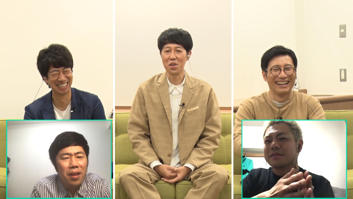 太田芳伸（右下）がモテようとしていると密告する吉田裕（左下）。(c)MBS