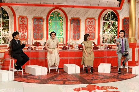 （左から）ミキ亜生、オアシズ、霜降り明星・粗品。(c)TBS