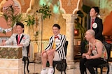 「櫻井・有吉THE夜会」に出演する（左から）ANZEN漫才みやぞん、ジャイアントジャイアンこまたつ、ジュウジマル。(c)TBS