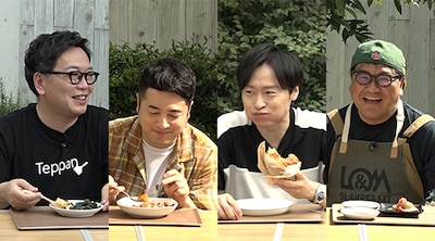 左から植野広生、和牛、カンニング竹山。