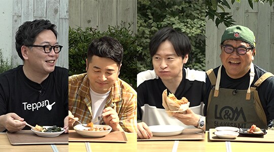 左から植野広生、和牛、カンニング竹山。