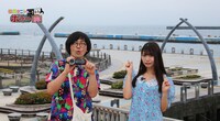 「松原タニシのいきなりホラー旅」に出演する松原タニシ（左）と松下玲緒菜（右）。