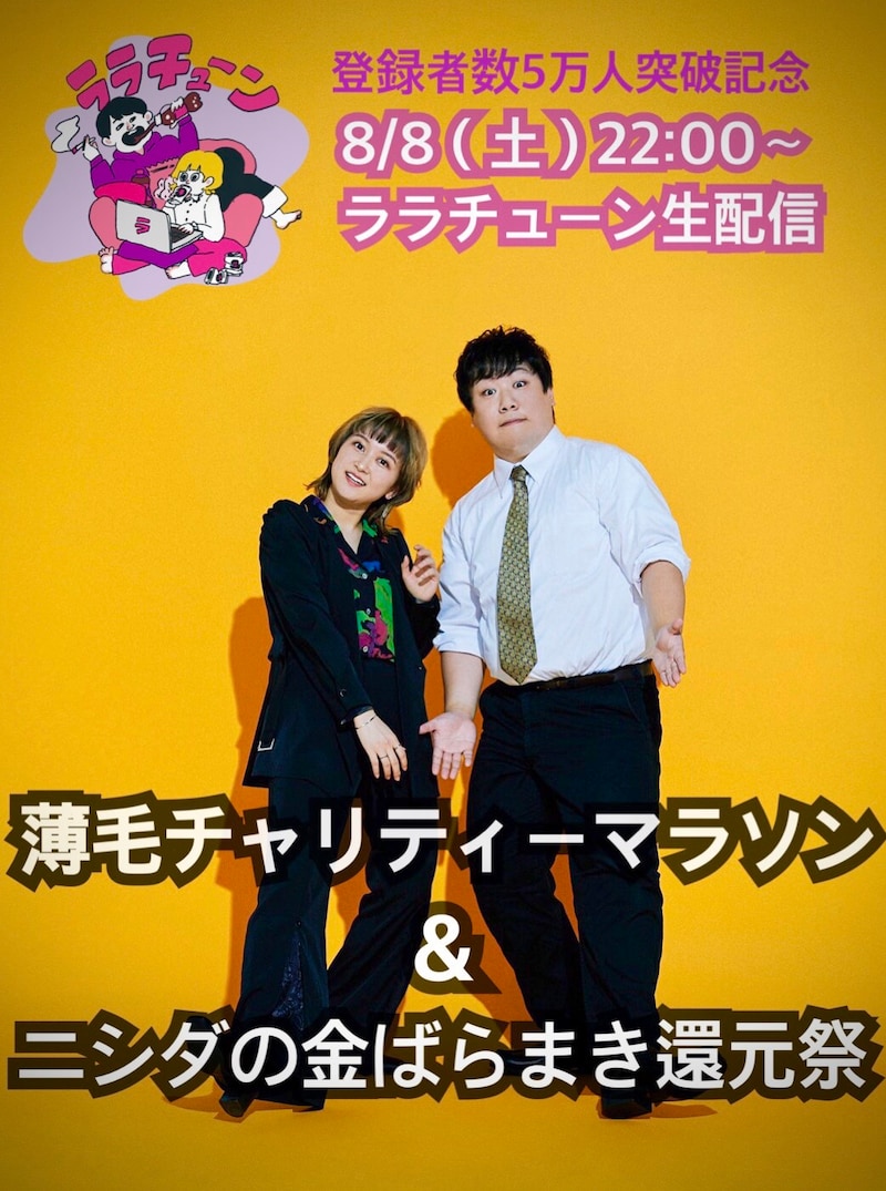 「LINE大公開 & 薄毛チャリティマラソン 〜生電話で俺を楽しませた人には送金しますSP〜」イメージ