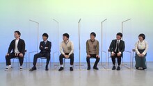 「霜降りバラエティ」に出演する（左から）アイロンヘッド、男性ブランコ、蛙亭。(c)テレビ朝日