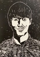 ヤシキ版画展2020 版画（シンプル屋敷）