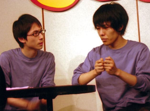 「バカ爆走!」に出演するワンスター。右が阿諏訪、左が佐々木修(現ソノシート)。