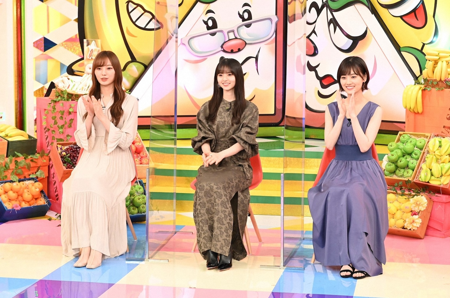 （左から）梅澤美波、齋藤飛鳥、山下美月。(c)TBS