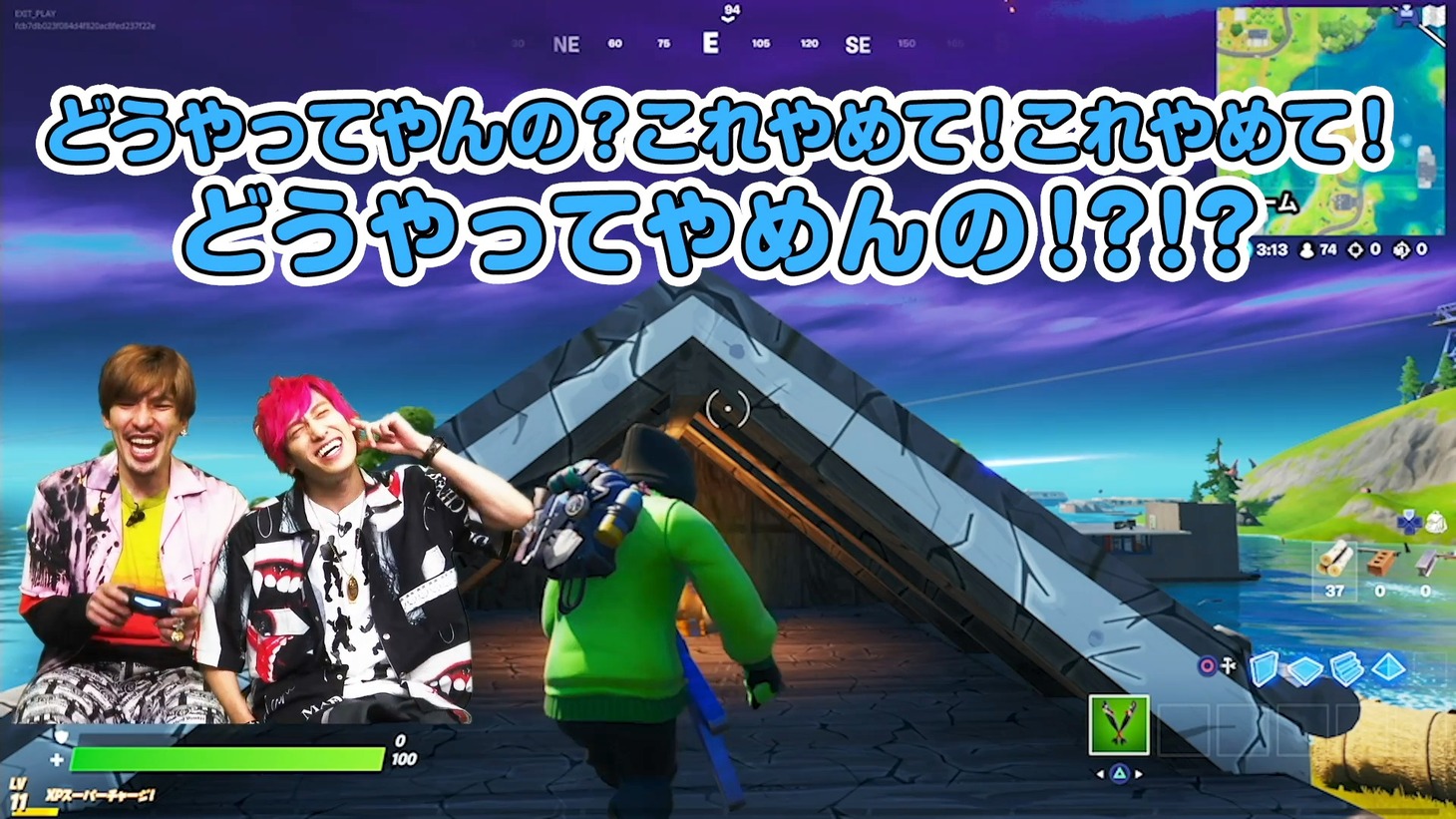 「フォートナイト」プレイ動画のワンシーン。
