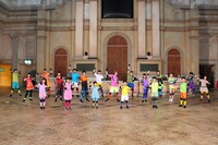 「逃走中～真夏のハンターランド～第7世代＆超アスリート＆人気キッズ参戦」に出演する逃走者たち。(c)フジテレビ